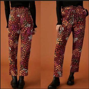 Farm Rio Anthropologie small pants belted pull on